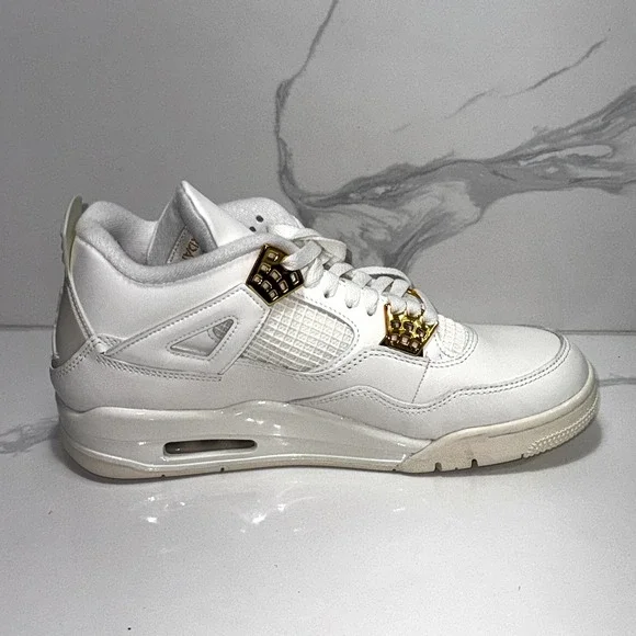 Nike Air Jordan 4 Metallic Gold Women's Size 9.5 Men's 8 B-GRADE - Picture 5 of 6